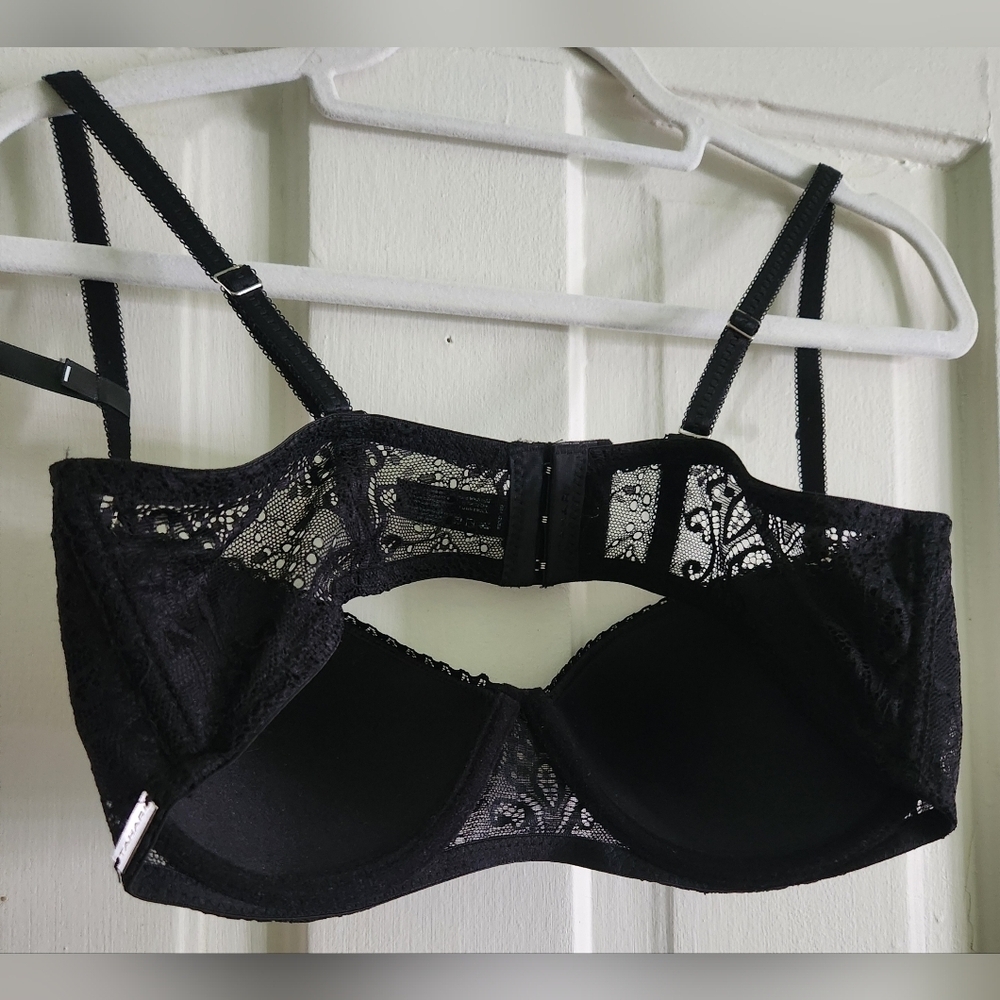 Tahari Black/Nude Lace Pushup Braâ38C - Picture 2 of 6